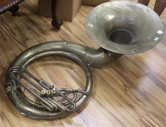 A brass sousaphone The, Martin, Elkhart Ind Height height 129cm